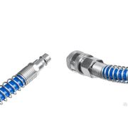 Воздушный спиральный шланг с фитингами рапид 15 м, 8х12 мм, 15 бар, ЗУБР Професиионал