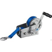 Лебедка ручная барабанная ЗУБР Профессионал, тяговая, ленточная, 0,9т, 10 м