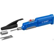 Беспроводной паяльник ЗУБР 6Вт, высокотемпературное жало, 3AA, конус