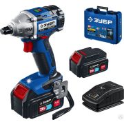 Бесщеточный гайковерт, 2 АКБ 4Ач, в кейсе, Профессионал GB-250-42 ЗУБР 20В