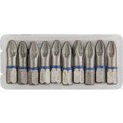 Бита ЗУБР ЭКСПЕРТ торсионные кованые, обточенные, хромомолибденовая сталь, тип хвостовика C 1/4, PZ3, 25 мм, 10 шт