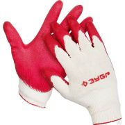Перчатки с латексным обливом ЗУБР УНИВЕРСАЛ, эластичные, натуральный хлопок, размер S-M