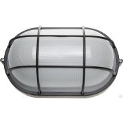 Светильник уличный СВЕТОЗАР влагозащищенный с решеткой, овал, цвет черный, 100Вт