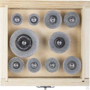 Набор ЗУБР ЭКСПЕРТ Мини-круги с алмазным напылением на шпильке, дерев бокс, d 16-40, P200, хвост d 3 мм, 10 предм