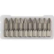 Бита X-DRIVE торсионные кованые, обточенные, KRAFTOOL 26121-2-25-10, Cr-Mo сталь, тип хвостовика C 1/4, PH2, 25 мм 10 шт