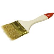 Кисть плоская ЗУБР УНИВЕРСАЛ-ОПТИМА, светлая щетина, деревянная ручка, 75 мм Зубр