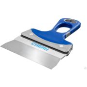 Шпатель СИБИН ФАСАДНЫЙ нержавеющий, алюминиевая направляющая, 2к ручка, 150 мм