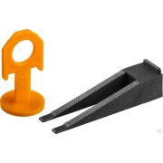 Система выравнивания плитки комплект 250+250 шт 1,7 мм зажим + клин, система выравнивания ЗУБР