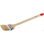 Кисть радиаторная угловая ЗУБР УНИВЕРСАЛ-МАСТЕР, светлая натуральная щетина, деревянная ручка, 75 мм