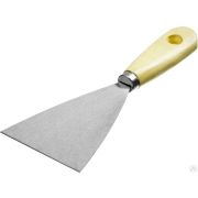 Шпатель стальной 80 мм, деревянная ручка, MIRAX
