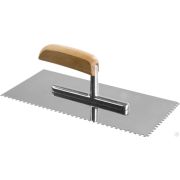 Гладилка штукатурная зубчатая нержавеющая с деревянной ЗУБР Эксперт 130х280 мм, 4х4 мм