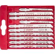 Набор ЗУБР ЭКСПЕРТ Полотна для эл/лобзика, Cr-V, по дереву, T-хвост, пласт бокс, 10 шт