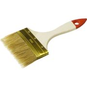 Кисть плоская ЗУБР УНИВЕРСАЛ-ОПТИМА, светлая щетина, деревянная ручка, 100 мм Зубр