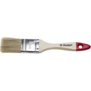 Кисть плоская ЗУБР УНИВЕРСАЛ-СТАНДАРТ, натуральная щетина, деревянная ручка, 38 мм Зубр