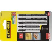 Набор STAYER PROFI Полотна COMBI №3 для эл/лобзика, по дереву, мет и пласт, T-хвост, 5 шт