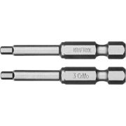 Бита X-DRIVE торсионные кованые, обточенные, KRAFTOOL 26127-3-50-2, Cr-Mo сталь, тип хвостовика E 1/4, HEX3, 50 мм, 2 шт