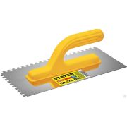 Гладилка штукатурная зубчатая нержавеющая с пластиковой ручкой Master 130х270 мм, 6х6 мм