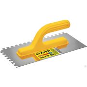 Гладилка штукатурная зубчатая нержавеющая с пластиковой Master130х27 0 мм, 8х8 мм