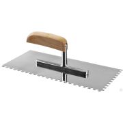 Гладилка штукатурная зубчатая нержавеющая с деревянной ЗУБР Эксперт 130х280 мм, 6х6 мм