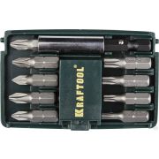 Набор бит COMPACT-10 с магнитным адаптером, KRAFTOOL 26130-H10, в мини бит-боксе, 10 предметов