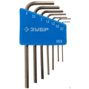 Набор ключей имбусовых ЗУБР ЭКСПЕРТ МИНИ для точных работ, Cr-V, HEX 0,7, 0,9, 1,3, 1,5, 2, 2,5, 3 мм, 7 шт