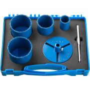 Набор кольцевых коронок ЗУБР Профессионал коронки d 33 53 67 73 мм основание сверло