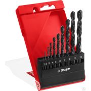 Набор сверл по металлу ЗУБР МАСТЕР 10 шт 1-10 мм,, сталь Р4М2, класс В