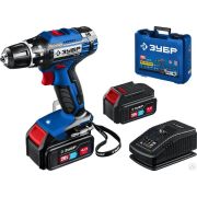 Дрель-шуруповерт ЗУБР 20В, 2 АКБ 4Ач, в кейсе,, Профессионал DL-201-42