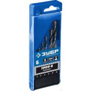 Набор сверл по металлу ЗУБР ПРОФ-В 6 шт 2-8 мм,, сталь Р6М5, класс В