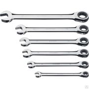 Набор комбинированных гаечных ключей трещоточных 6 шт, 8 - 17 мм, ЗУБР