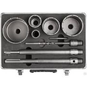 Набор коронок по бетону с оснасткой, d = 33, 50, 68, 82, 100 мм, кейс, ЗУБР Профессионал