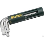 Набор KRAFTOOL Ключи имбусовые короткие, Cr-Mo сталь, держатель-рукоятка, HEX 2-10 мм, 8 пред