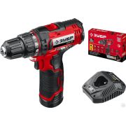 Дрель-шуруповерт ЗУБР 12В, 1 АКБ 2Ач, в коробке, ДШЛ-125-21