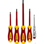 Набор Отвертки SL 3, 5 / PH 1, 2, тестер 100-250 В, ЗУБР Профессионал 25265, в коробке, 5 предметов