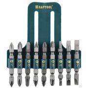 Набор KRAFTOOL Бита двухсторонние, в пласт держателе, Cr-V, 9 предметов