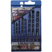 Набор сверл по бетону URAGAN TARAN 8 шт d 3-4-5-6-6-8-8-10 мм