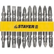 Набор STAYER Бита MASTER двухсторонние в пластиковом держателе, Cr-V, 10 предметов