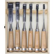 Набор стамесок-долот ЗУБР СТ-500 с деревянной рукояткой, 6 шт