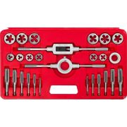 Набор метчиков и плашек в пластиковом боксе, сталь 9ХС ЗУБР 27 предметов