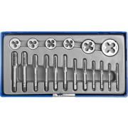 Набор метчиков и плашек в пластиковом боксе, сталь 9ХС ЗУБР 18 предметов