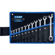 Набор комбинированных гаечных ключей трещоточных 12 шт, 8 - 22 мм, ЗУБР