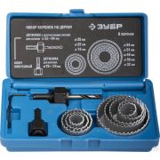 Набор коронок по дереву 19-64 мм ЗУБР 8 шт