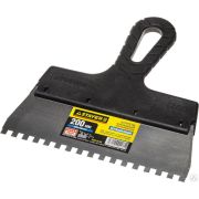 Шпатель STAYER PROFESSIONAL нержавеющий зубчатый с пластмассовой ручкой, 200 мм, зуб 6х6 мм