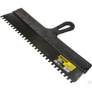 Шпатель STAYER PROFESSIONAL нержавеющий зубчатый с пластмассовой ручкой, 450 мм, зуб 8х8 мм