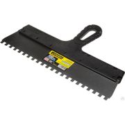 Шпатель STAYER PROFESSIONAL нержавеющий зубчатый с пластмассовой ручкой, 350 мм, зуб 8х8 мм
