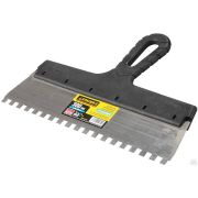 Шпатель STAYER PROFESSIONAL нержавеющий зубчатый с пластмассовой ручкой, 300 мм, зуб 8х8 мм