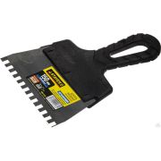 Шпатель STAYER PROFESSIONAL нержавеющий зубчатый с пластмассовой ручкой, 150 мм, зуб 6х6 мм