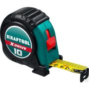Рулетка с ударостойким обрезиненным корпусом KRAFTOOL X-Drive 10 м / 25 мм