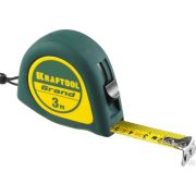 Рулетка с ударостойким корпусом ABS и противоскользящим покрытием KRAFTOOL GRAND 3 м / 16 мм