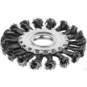 Щетка дисковая для шлифмашинки угловой, жгутированная стальная проволока 0,5 мм, d=100 мм, MIRAX 35140-100